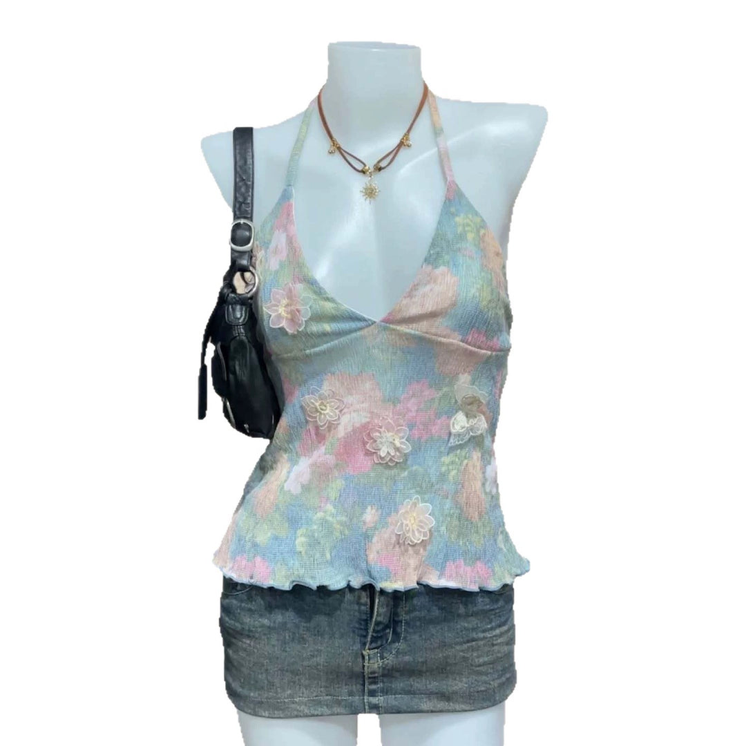 Damen zartes Sommer-Top mit floralen Details Echo Archiv