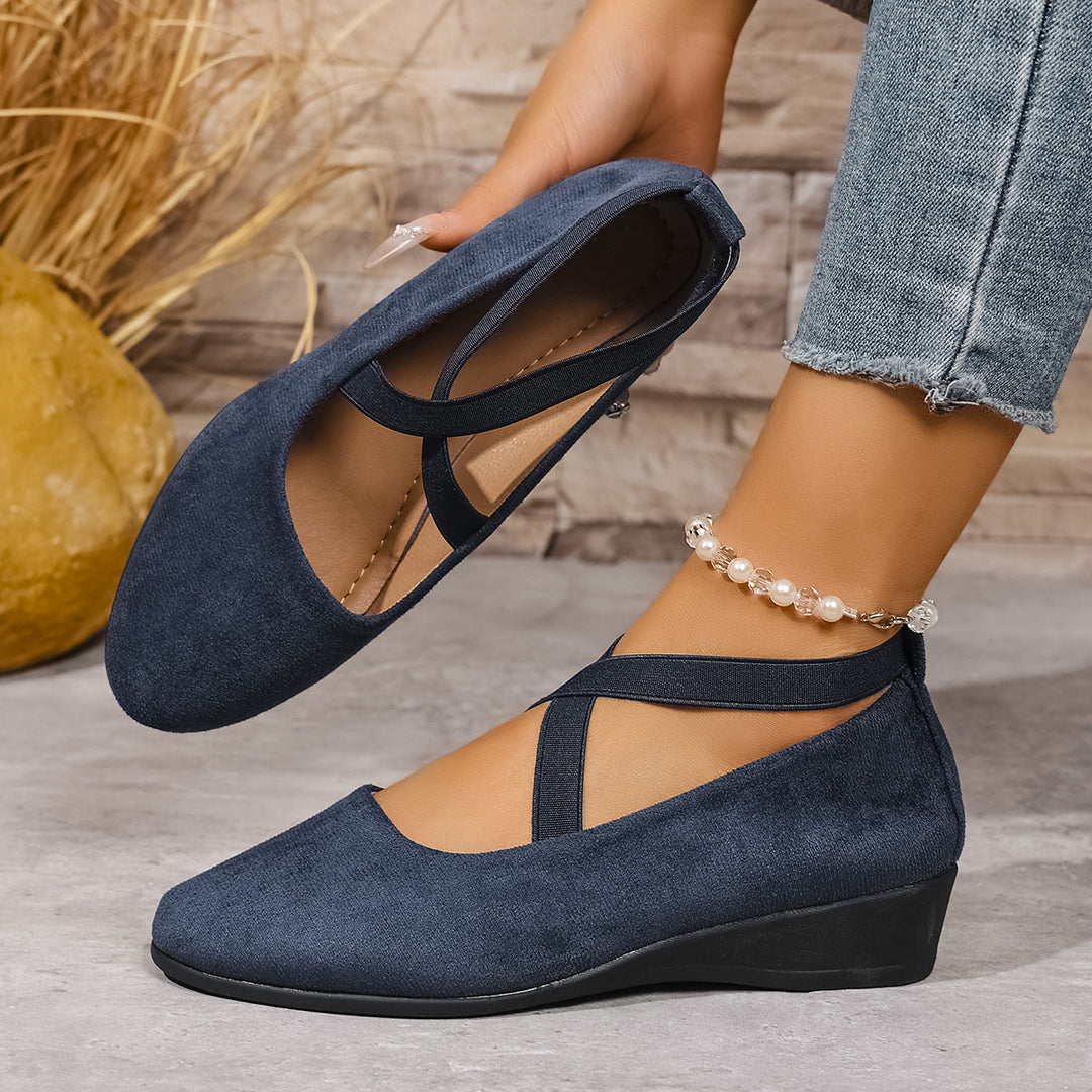 Einfache Damen Ballerinas aus Atmungsaktivem Samt – Lioré