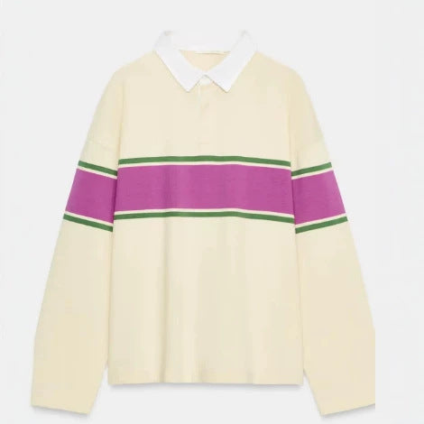 Damen Feinstrick-Poloshirt-Cardigan mit kurzem Arm und durchgehendem Reißverschluss Echo Archiv