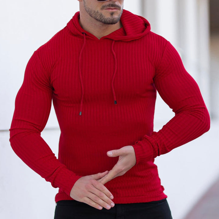 Herren lässiger Hoodie mit strukturierter Ripp-Optik Echoarchiv