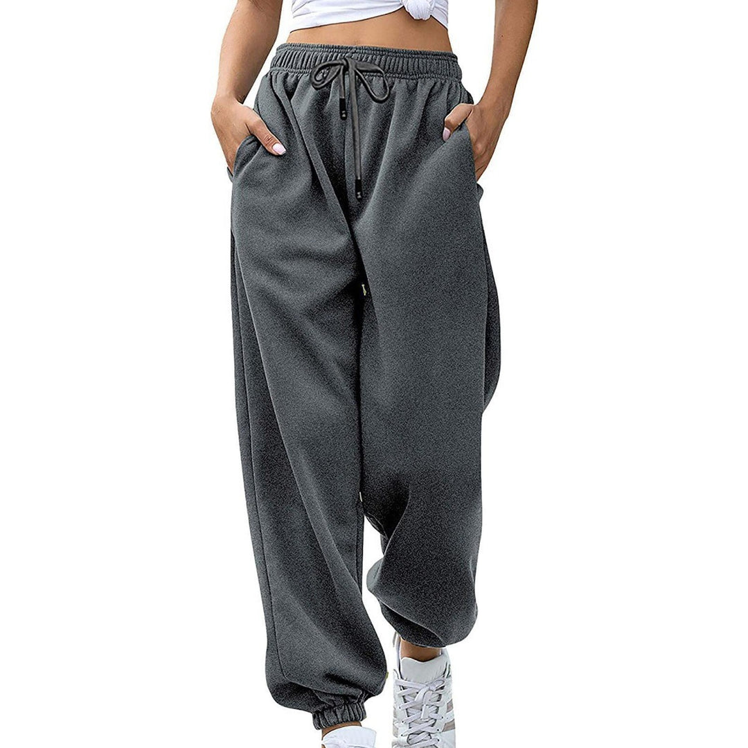Damen lässige Jogginghose mit hohem Bund elastischen Knöchelabschlüssen und weichem Fleecefutter – Avélisse