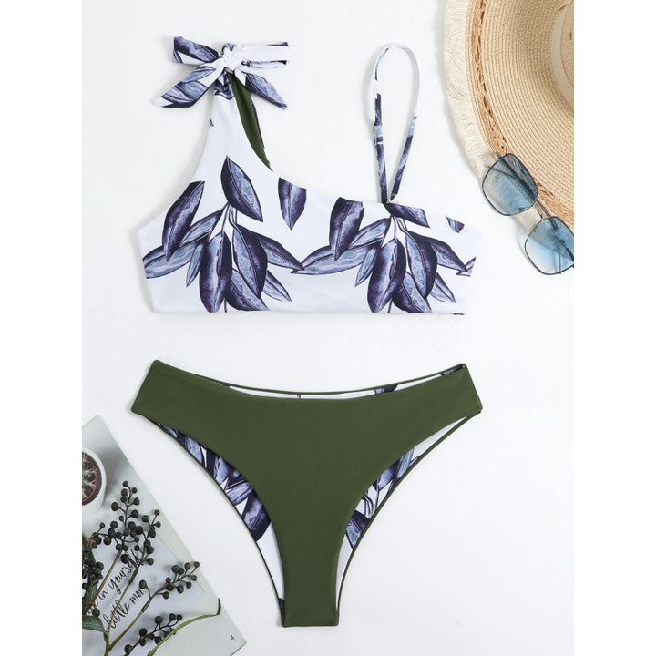 Damen Triangel-Bikini mit modischem Floral-Muster und einseitigem Träger Echo Archiv