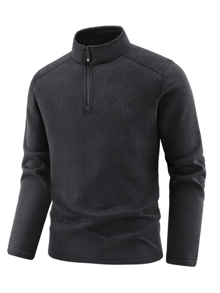 Herren Thermischer Strick-Fleecepullover mit halbem Reißverschluss und Stehkragen Echo Archiv
