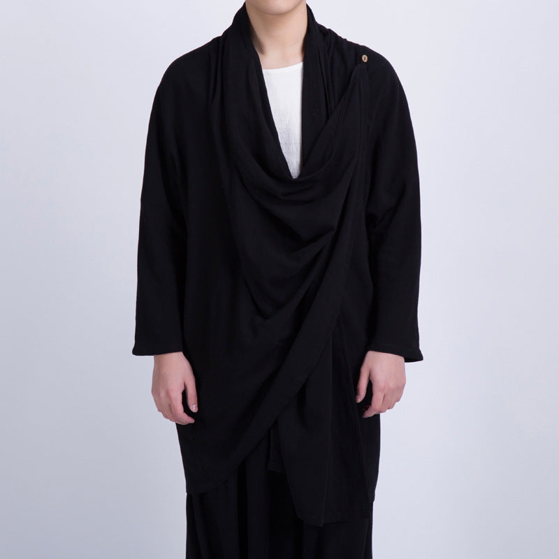 Herren Überwurfjacke mit asymmetrischem Schnitt und dekorativen Details Echoarchiv