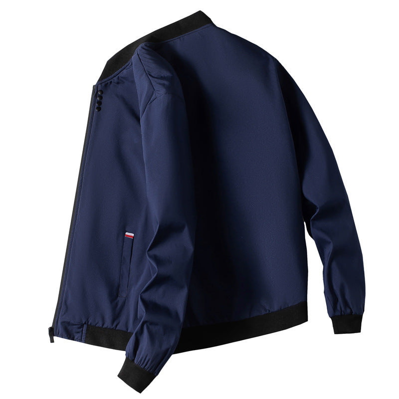 Herren modische Freizeitjacke mit hohem Kragen und seitlichem Reißverschluss Echoarchiv