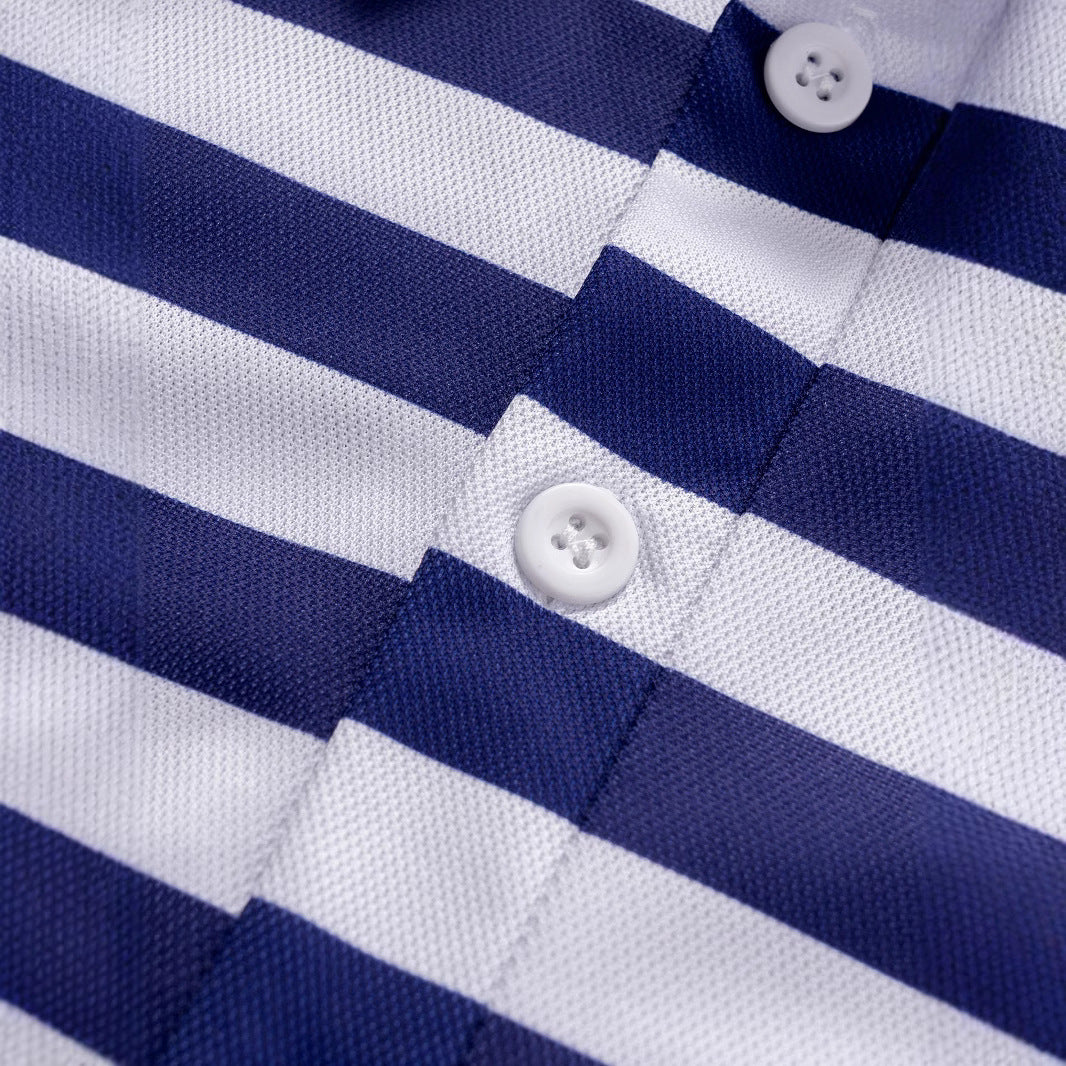 Herren Langarm Poloshirt mit maritimem Streifenmuster Echoarchiv