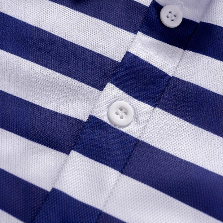 Herren Langarm Poloshirt mit maritimem Streifenmuster Echoarchiv