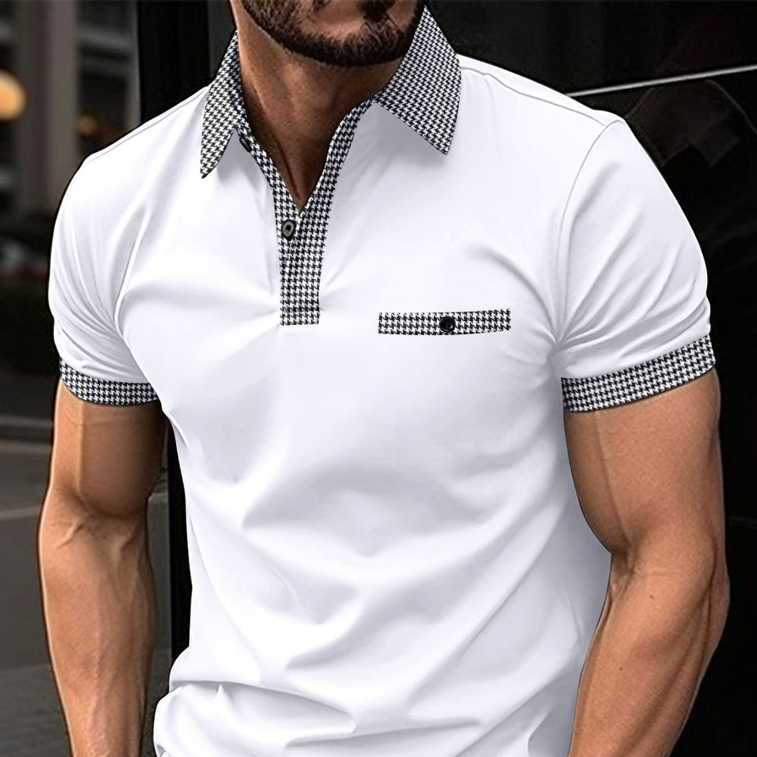 Herren Polohemd mit modernem Kragen-Design und praktischer Brusttasche Echoarchiv