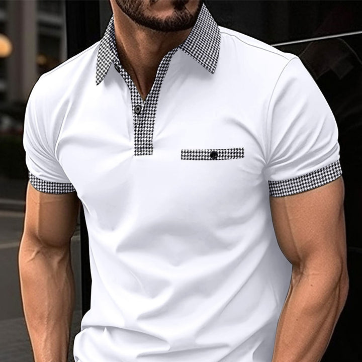 Herren Polohemd mit modernem Kragen-Design und praktischer Brusttasche Echoarchiv