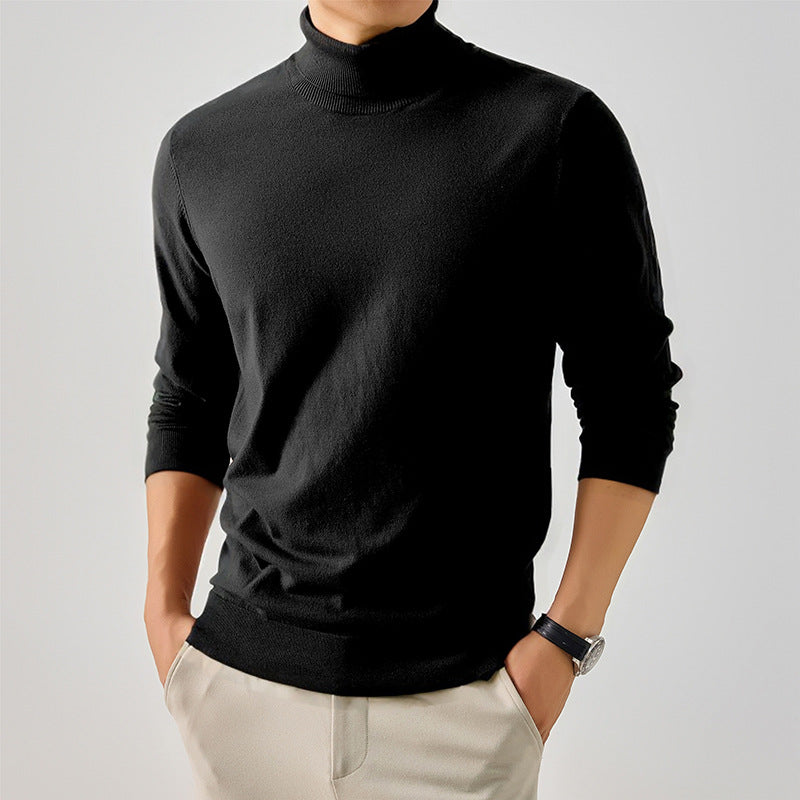Herren Eleganter Rollkragenpullover aus feiner Wolle Echoarchiv