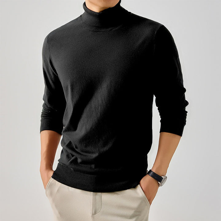 Herren Eleganter Rollkragenpullover aus feiner Wolle Echoarchiv