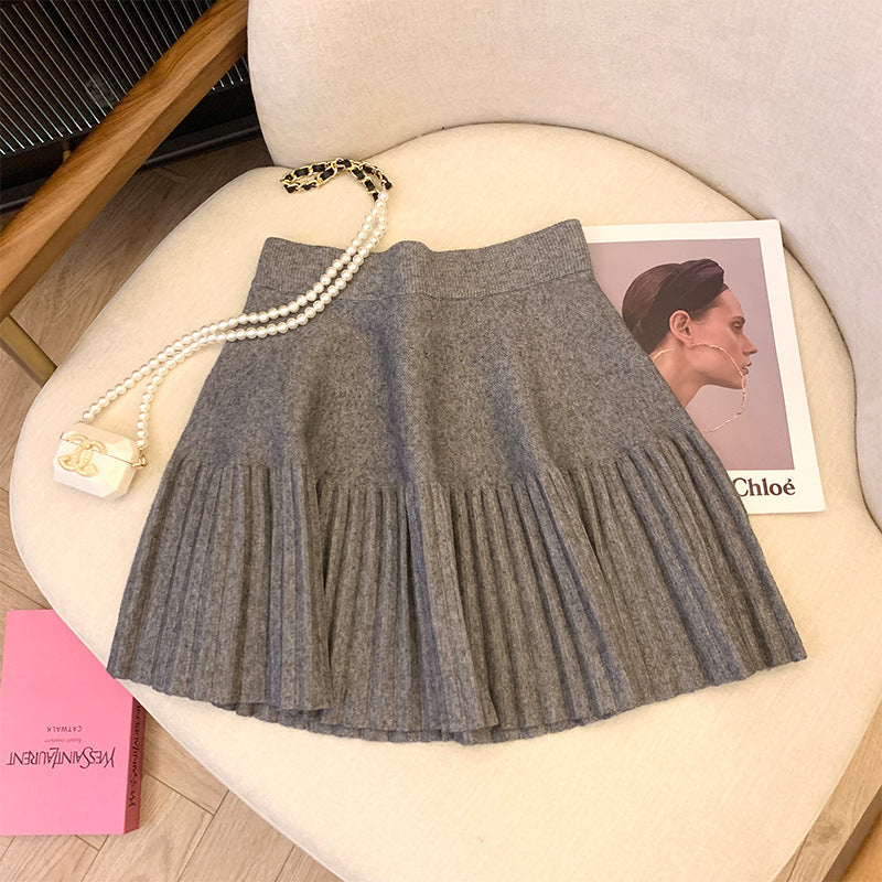 Damen Plissierter Rock mit elastischem Bund und weichem Material Echo Archiv
