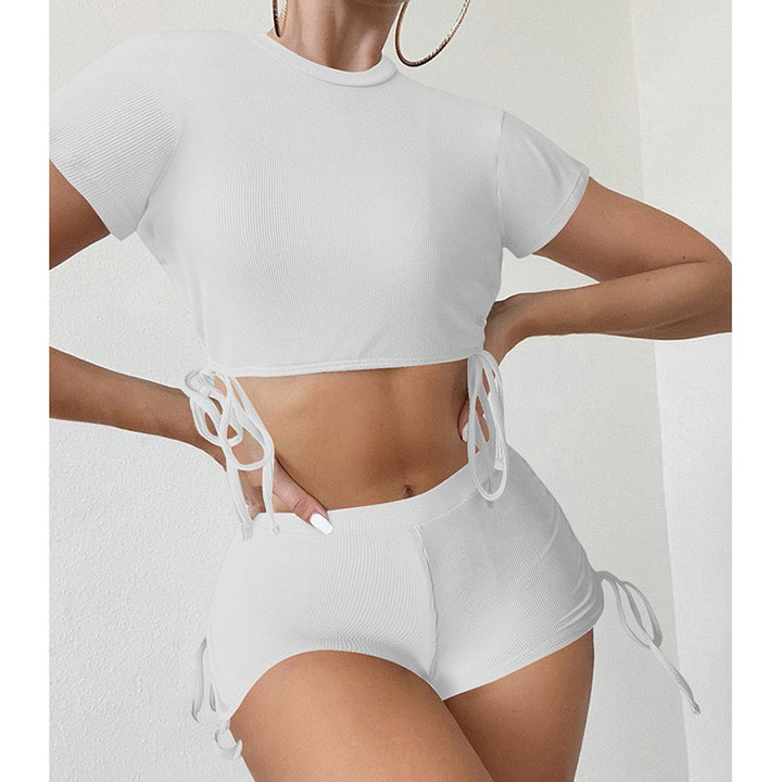 Damen Sportliches Crop-Top und Shorts Set Echo Archiv 1779281154