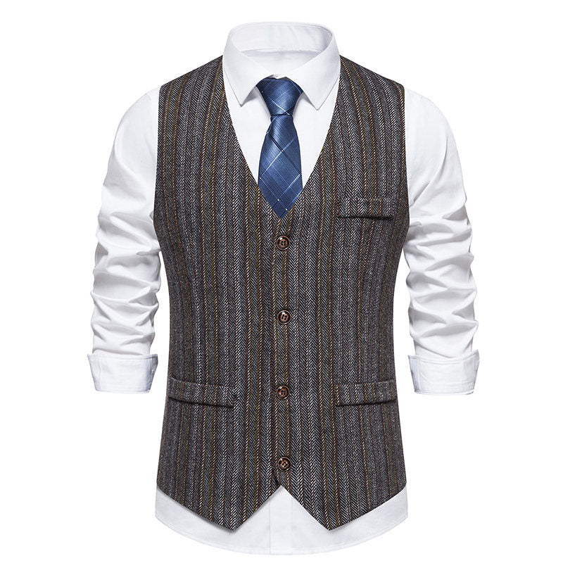 Herren elegante Anzugweste im klassischen Herringbone-Muster Echoarchiv