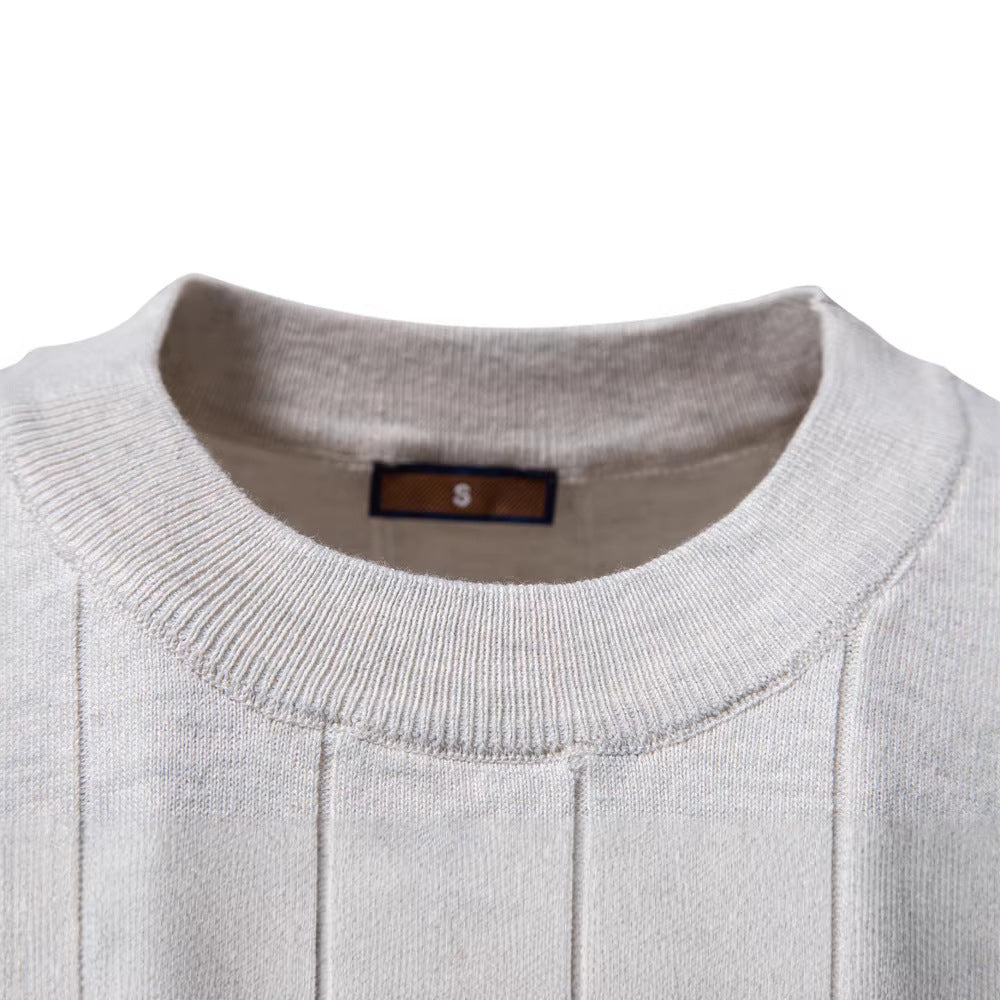 Herren nan leichter Kurzarm-Strickpullover mit feiner Rippenstruktur und Rundhalsausschnitt Echo Archiv