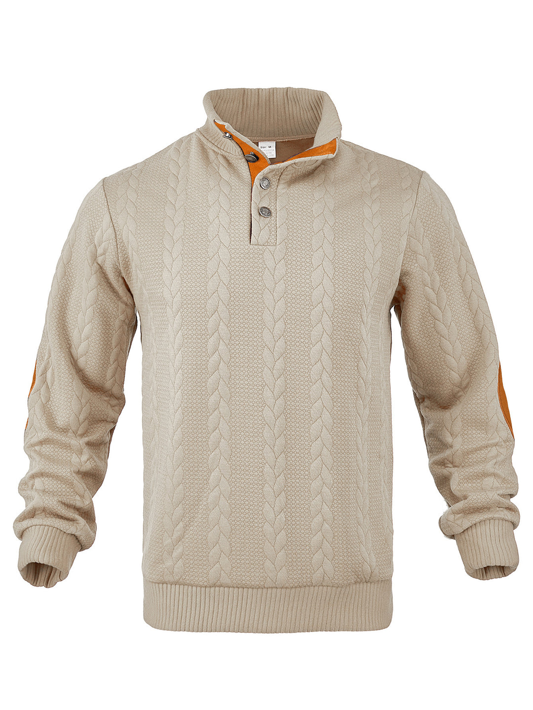 Herren Strickpullover mit hohem Kragen und modernen Knopfdetails Echoarchiv
