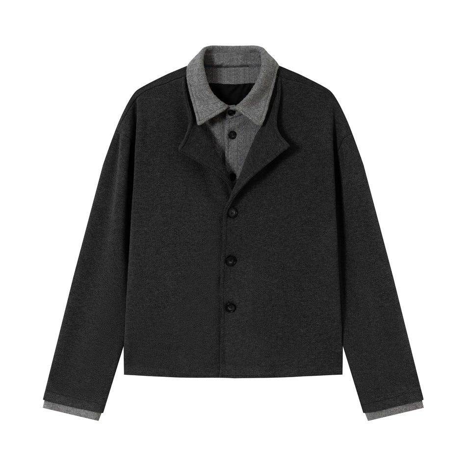 Herren Kurzblouson im Layer‑Look mit Kontrastkragen Echoarchiv