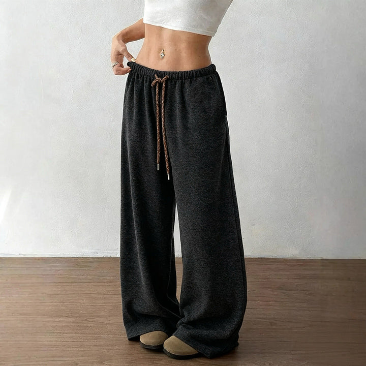 Damen nan weite Highwaist-Loungehose mit Kordelzug und fließendem Palazzoschnitt Echo Archiv