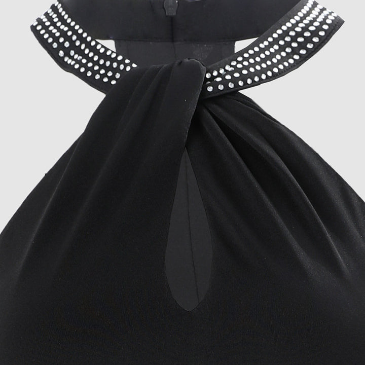 Damen Elegantes Schlauchkleid mit Strassdetails und sexy Beinschlitz Echo Archiv
