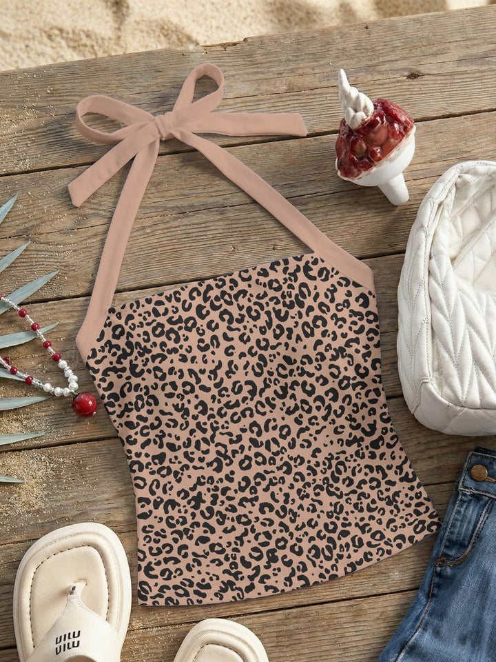 Damen Neckholder Top mit verspieltem Leopardenmuster Echo Archiv
