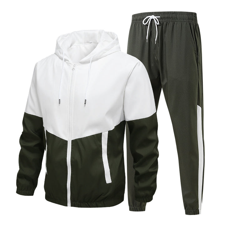 Herren Zweiteiliges Trainingsset mit Kapuzen-Windbreaker und tapered Jogginghose Echo Archiv