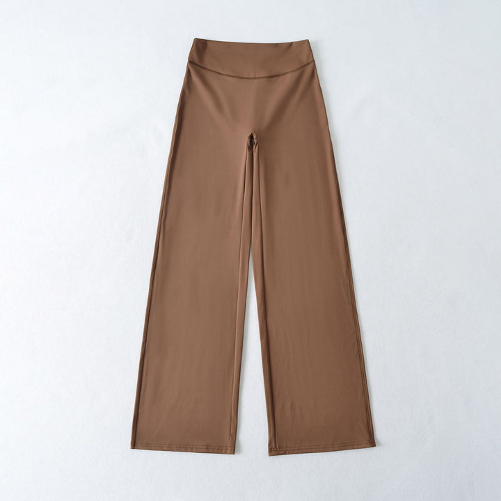 Damen Weite High Waist Loungehose aus Stretchjersey mit fließendem Schlag Echoarchiv