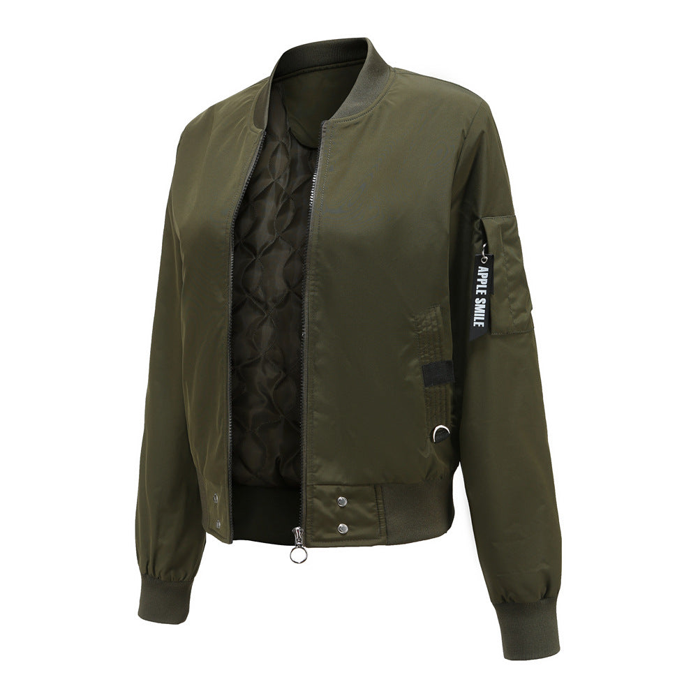 Damen nan leichte Bomberjacke mit Ringreißverschluss, Ärmel-Tasche und taillierter Silhouette Echo Archiv