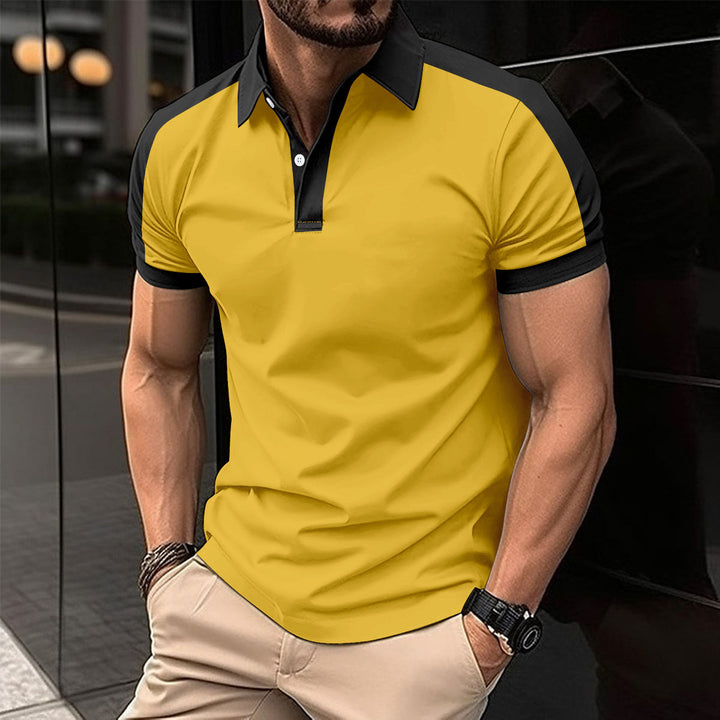 Herren Poloshirt mit modernem Schnitt und kontrastierenden Ärmeldetails Echoarchiv