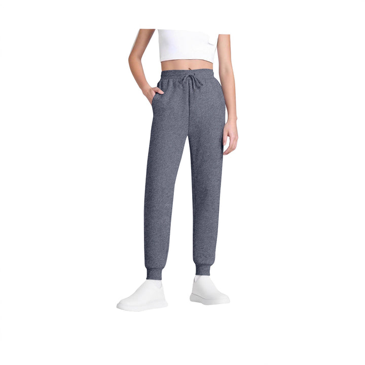 Damen schlanke hochgeschnittene Jogginghose mit Tunnelzug, Eingrifftaschen und Bündchen – Avélisse