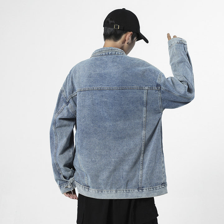 Herren Oversize-Denimjacke im Vintage-Look mit Knopfleiste und Brusttaschen Echo Archiv