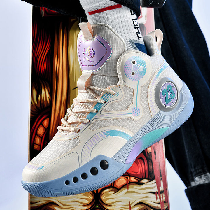 Herren gepolsterter High-Top Basketballschuh mit holografischen Akzenten und griffiger Gummilaufsohle Echo Archiv