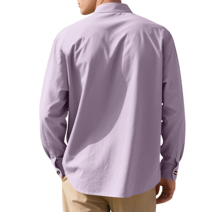 Herren Longsleeve Hemd mit steigendem Kragen und einzigartiger Knopfleiste Echoarchiv