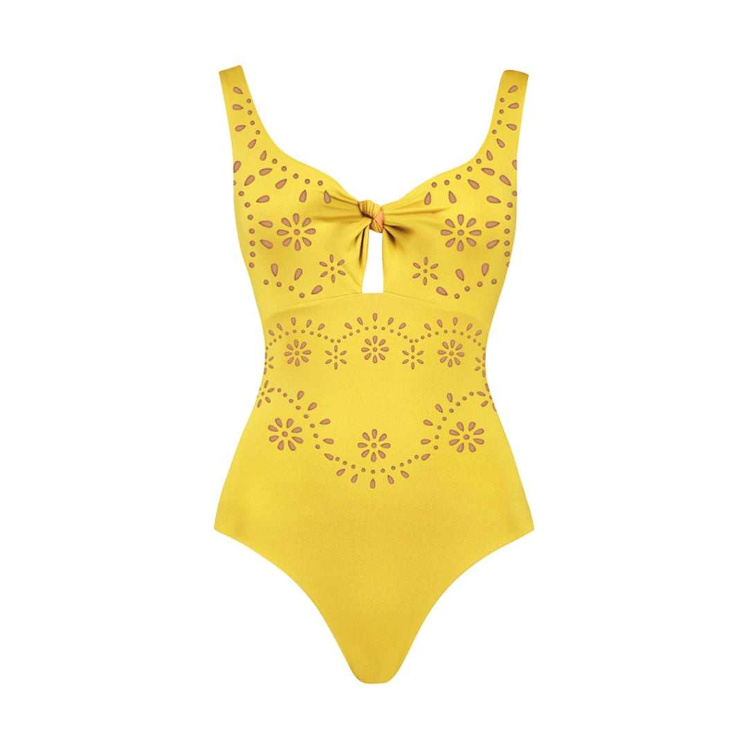 Damen Badeanzug und Rock-Set mit floralem Cut-Out Design Echo Archiv