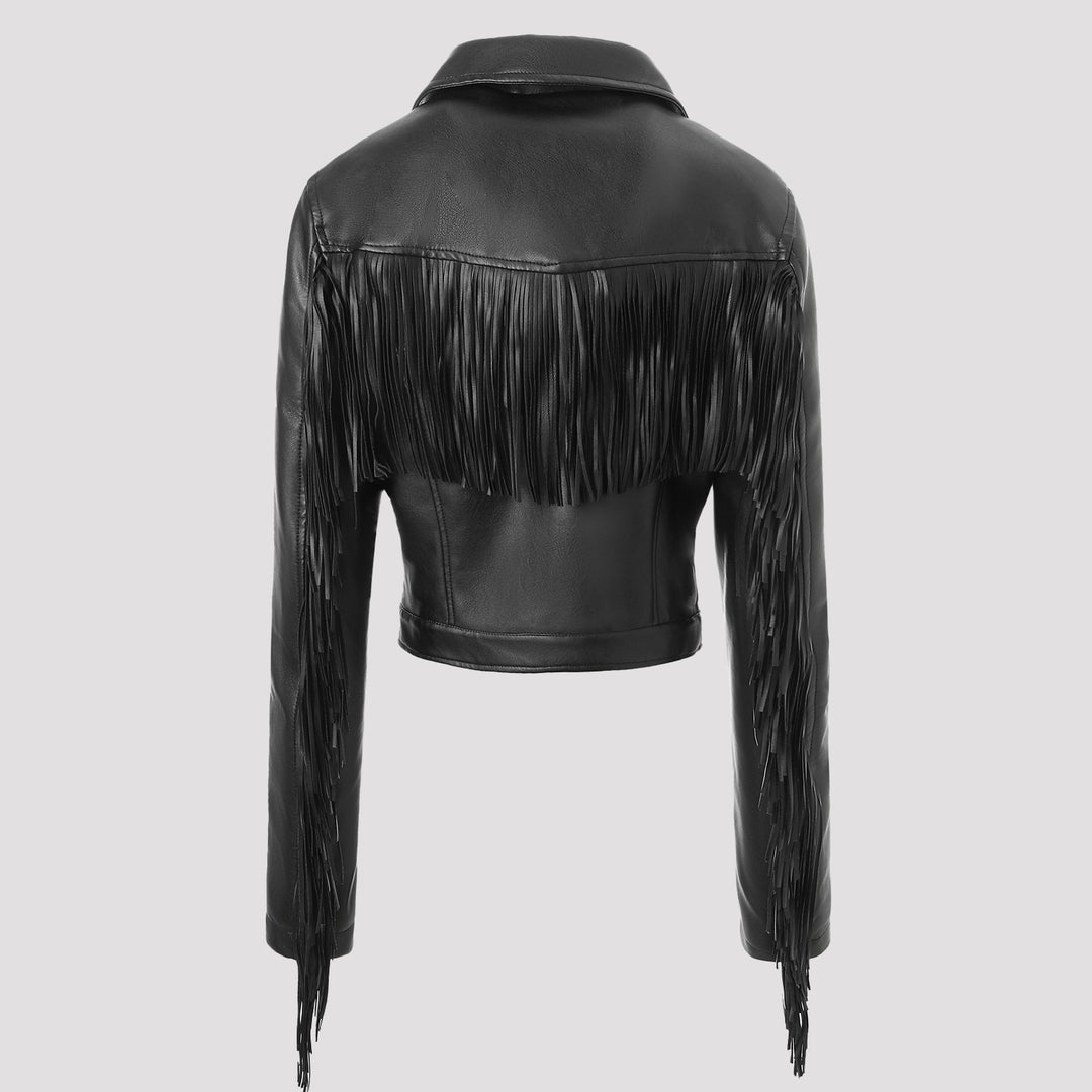 Damen Modische Cropped Bikerjacke Echo Archiv