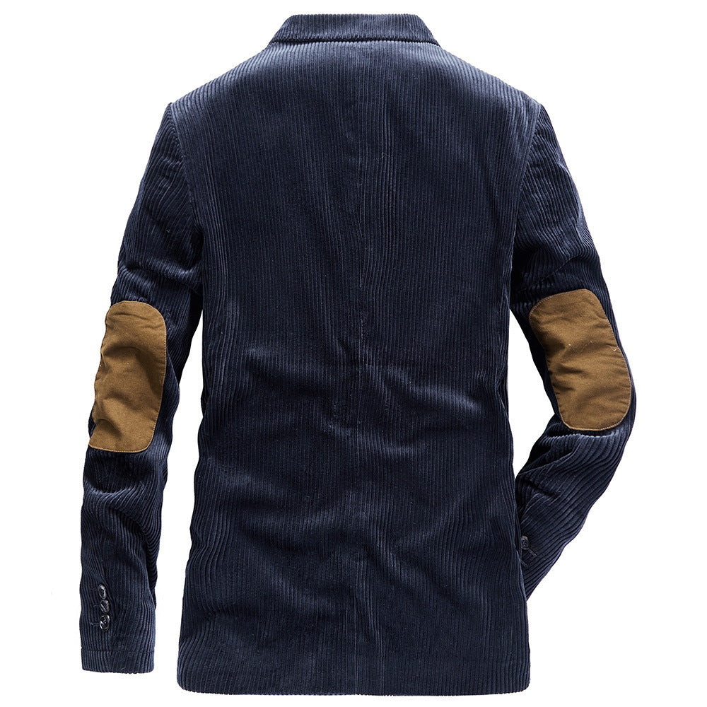 Herren Cordblazer aus Feincord mit gemustertem Innenfutter und Revers – Tianoro