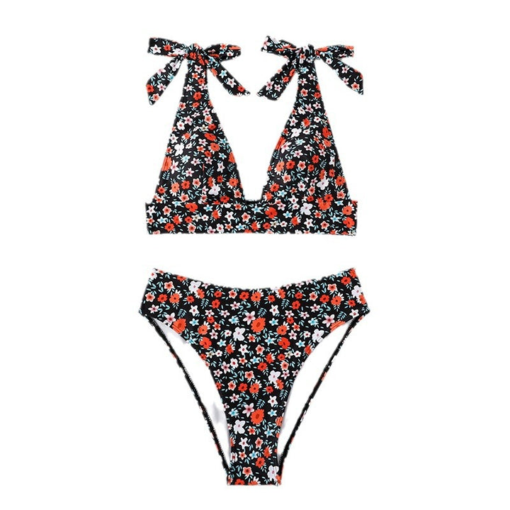 Damen Triangel-Bikini mit verstellbaren Schulterdetails und floralem Muster Echo Archiv
