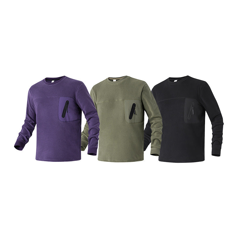 Damen Fleecepullover mit Brustreißverschluss-Tasche und Rundhalsausschnitt Echo Archiv