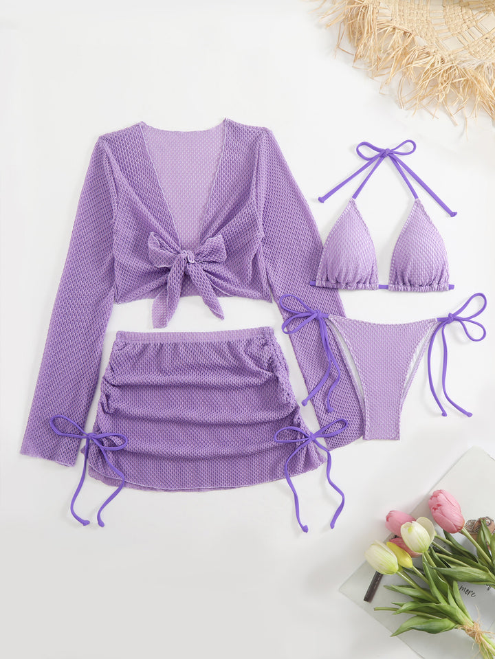 Damen Badeanzug-Set mit trendigem Netzdesign und verstellbaren Details Echo Archiv
