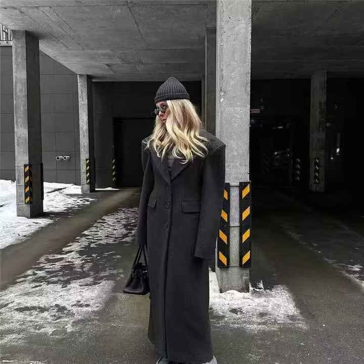 Damen Kurzer Oversize-Mantel mit üppigem Kunstfellkragen Echoarchiv