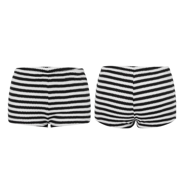 Damen Mini-Shorts mit gestreiftem Strickmuster Echo Archiv