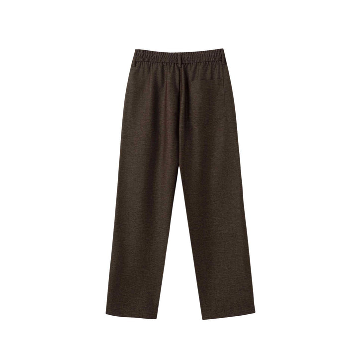 Damen Hochtaillierte weite Bundfaltenhose mit elastischem Rücken Echoarchiv