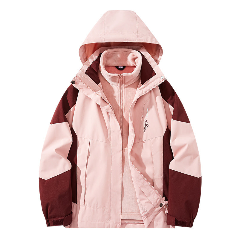 Herren Wasserabweisende zweilagige Trekkingjacke mit abnehmbarer Fleece-Innenjacke und Kapuze Echo Archiv