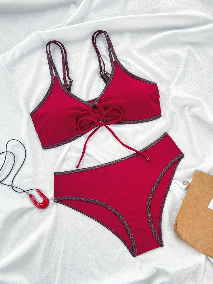 Damen Bikini-Set mit elastischen Trägern und animalischem Muster Echo Archiv