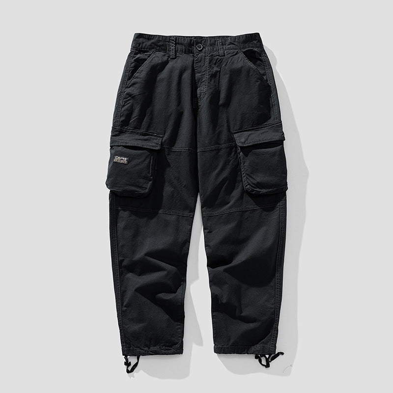 Herren Cargo‑Hose im Utility‑Workwear‑Stil mit großen Klappentaschen, Kniepaneelen und Kordelabschluss Echo Archiv