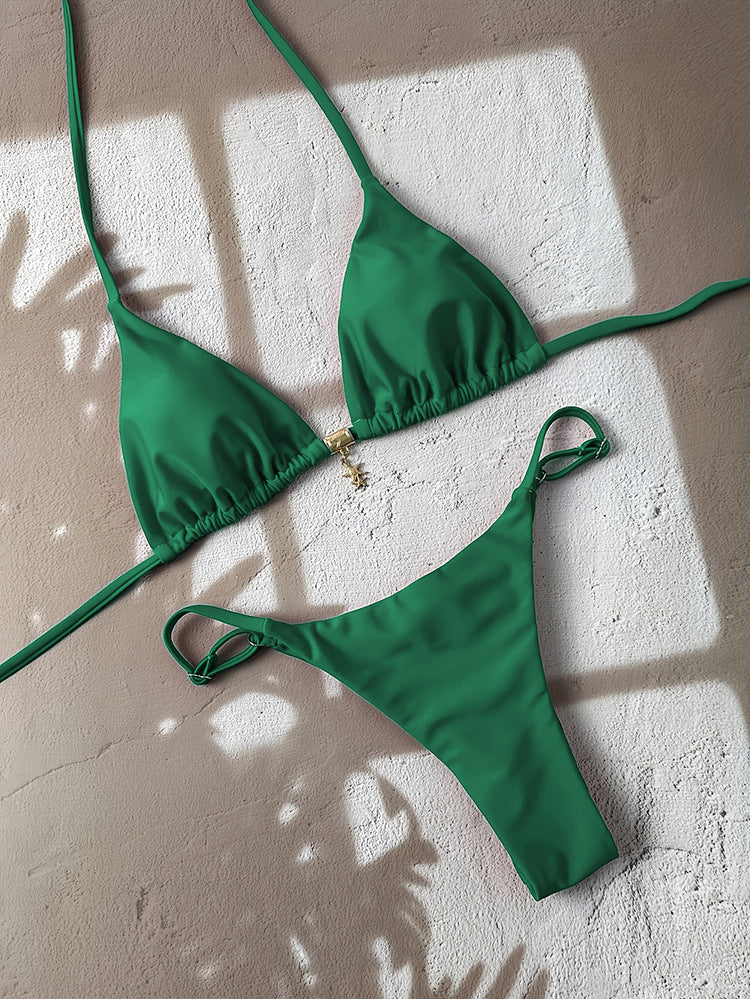 Damen Triangel-Bikini mit verstellbaren Trägern und elegantem Schmuckdetail Echo Archiv