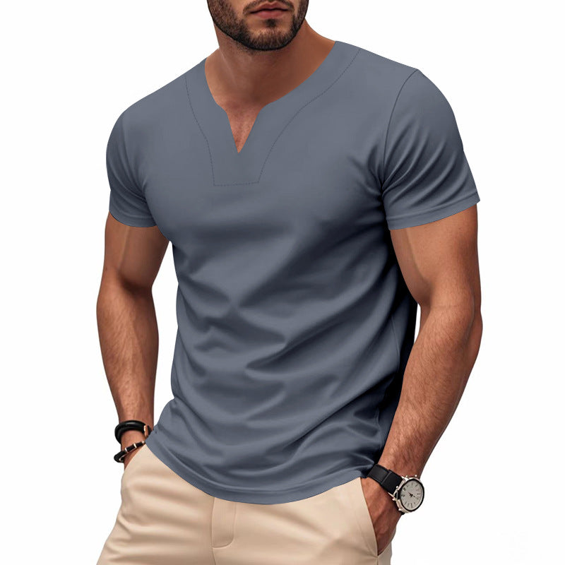 Herren kurzärmeliges V-Ausschnitt T-Shirt aus atmungsaktivem Material Echoarchiv
