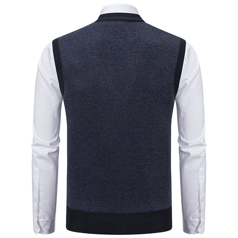 Herren elegante Strickjacke mit modernem Karomuster Echoarchiv