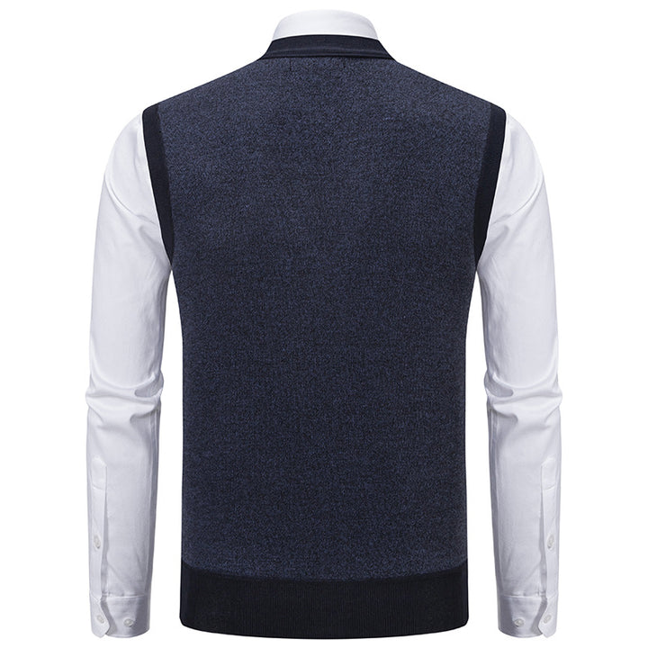 Herren elegante Strickjacke mit modernem Karomuster Echoarchiv