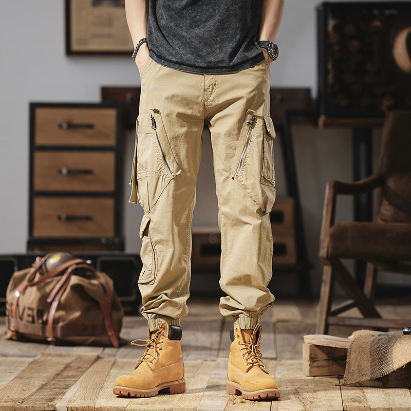 Herren Multitaschen-Cargohose mit Reißverschlusstaschen und elastischem Beinabschluss Echo Archiv