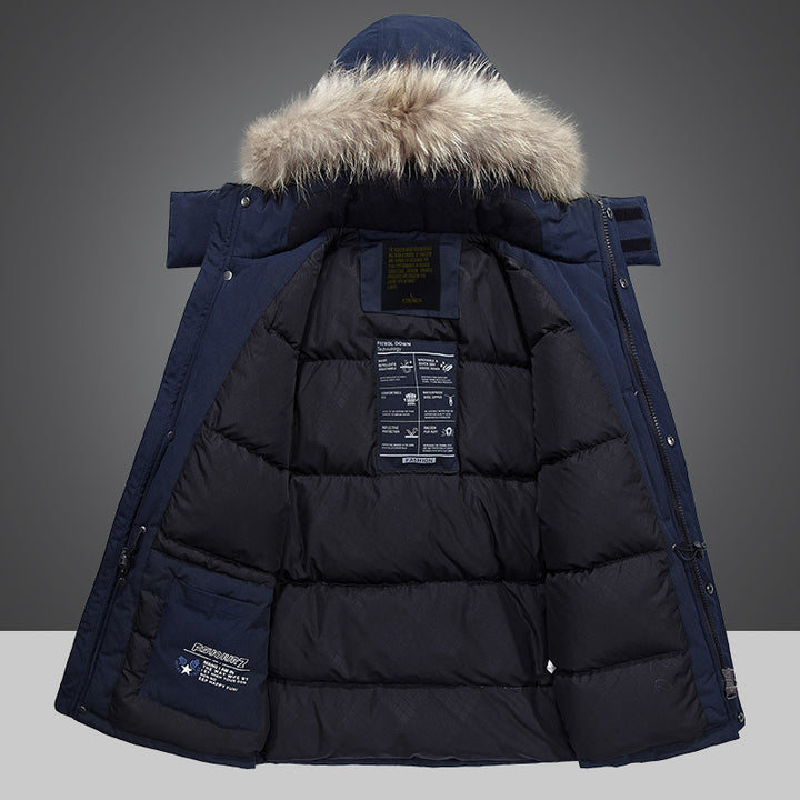 Herren Winterparka mit abnehmbarer Kapuze und Kunstfellbesatz wasserabweisend multifunktionale Taschen Echo Archiv